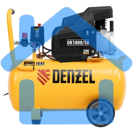 Компрессор Denzel воздушный DK1800/50,Х-PRO 1,8 кВт, 280л/мин, 50л 58068-5