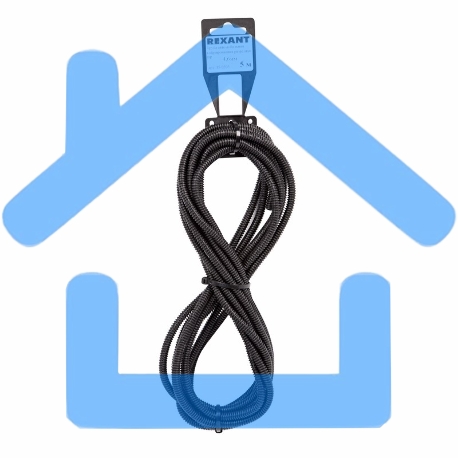 Трубa автомобильная гофрированная ПП Rexant, Ø4,6 мм, разрезная, бухтa 5 м/уп.