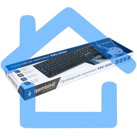 Комплект клавиатура+мышь проводные Gembird KBS-9050, черный,104кл, 3кн., каб.1.5м