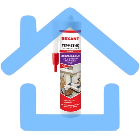 Герметик силиконовый универсальный Rexant 280 мл белый