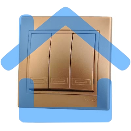 Выключатель 3-кл. СП Мира 10А IP20 метал. зол. LEZARD 701-1313-109