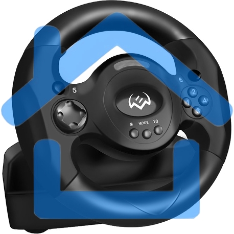 Руль SVEN GC-W300 (педали, вибро, лепестки, D-pad, 10 кл, резин. вставки, PC, цифр. и аналог.-4