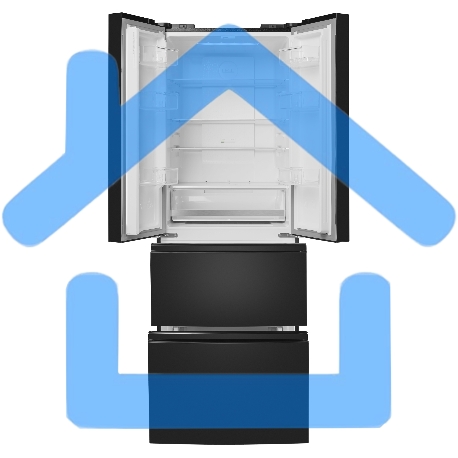 Холодильник Maunfeld MFF180NFBE01 черный трехкамерный 224/113л морозилка снизу, No Frost-7