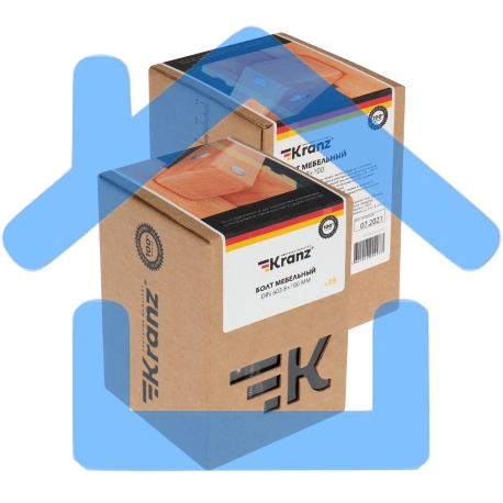 Болт мебельный KRANZ DIN 603, 8х100, короб (25 шт./уп.)-3