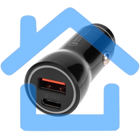 Автозарядка в прикуриватель Rexant АЗУ USB-A (QC 3.0)+USB-C (PD), 38Вт черный