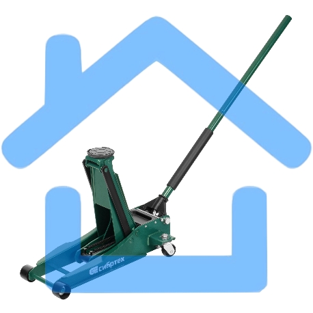 Домкрат гидравлический подкатной, 3 т, 85-490 мм, быстрый подъем, низкий подхват, проф. Сибртех-14