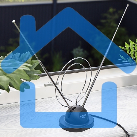 ТB антенна комнатная телескопическая на подставке 