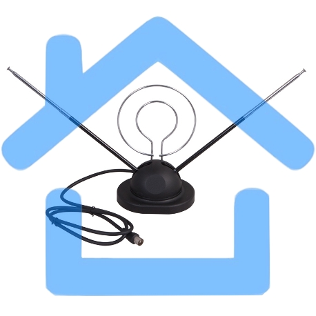 ТВ антенна комнатная телескопическая на подставке 