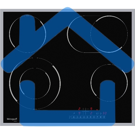 Встраиваемая электрическая панель Weissgauff 60 см, стеклокерамика Vitro Ceramic Glass, черная
