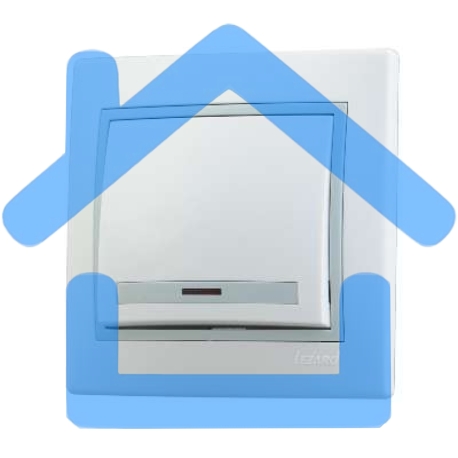 Выключатель 1-кл. СП Мира 10А IP20 с подсветкой бел./сер. LEZARD 701-0215-111