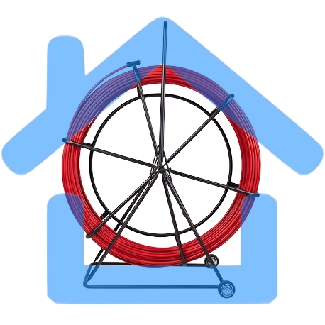 Протяжка кабельная (УЗК в тележке), стеклопруток d=11,0 мм, 100 м красная-1