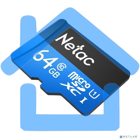 Флеш карта microSDHC 64Gb Netac P500 <NT02P500STN-064G-R> (с SD адаптером) 80Mb/s-10
