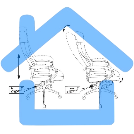 Кресло руководителя Бюрократ CH-608/ECO черный, искусственная кожа, крестовина пластик-18