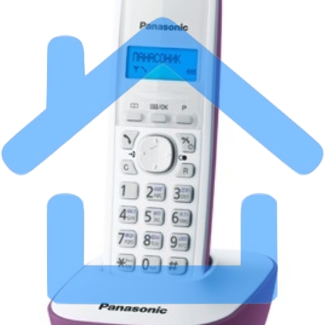 Телефон беспроводной (DECT) Panasonic KX-TG1611RUF (сиреневый) АОН, Caller ID,12 мелодий звонка,подсветка дисплея,поиск трубки