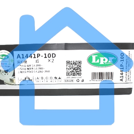 Диск тормозной LPR A1441P для Audi A3, Skoda Rapid, Fabia, Volkswagen Golf IV, Bora, Polo 1J0615601-2