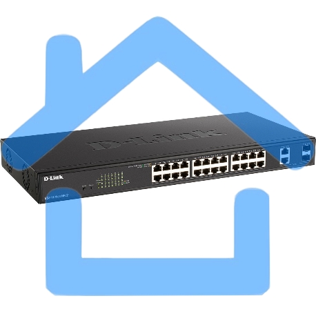 Настраиваемый L2 коммутатор D-Link DGS-1100-26MPV2/A3A с 24 портами 10/100/1000Base-T и 2 комбо-портами 1000Base-T/SFP (24 порта PoE 802.3af/at, PoE-бюджет 370 Вт)-2