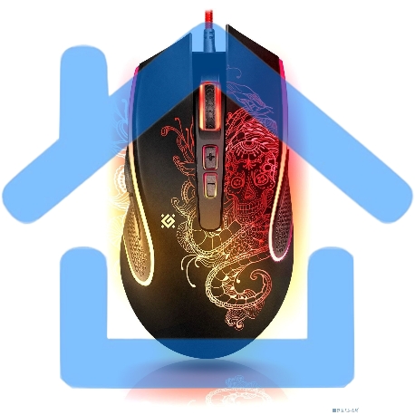 Мышь проводная Defender Venom GM-640L черный, 3200 dpi, USB, кнопки - 8-7