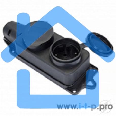 Роз. двухмест. с защит. крышками каучуковая 230В 2P+PE 16A IP44 EKF PROxima-1