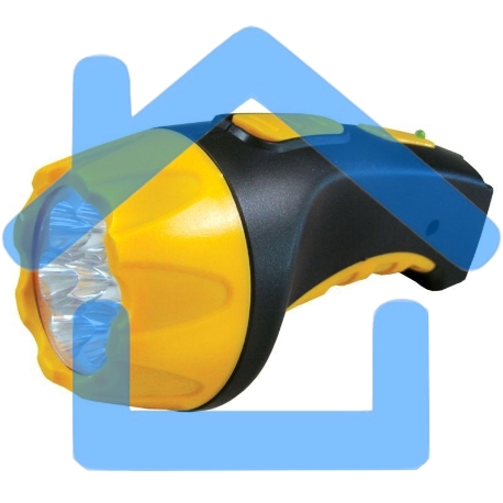 Фонарь LED 3807 (аккум 220В черный/жел. 7 LED; 2 режима SLA пласт. короб) Ultraflash 9216