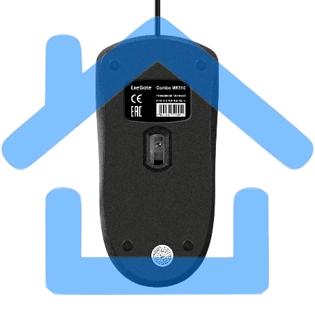 Комплект клавиатура + мышь ExeGate Professional Standard Combo MK110 (клавиатура влагозащищенная 104кл. + мышь оптическая 1000dpi, 3 кнопки и колесо прокрутки, длина кабелей 1,5м; USB, черный, Color Box)-2