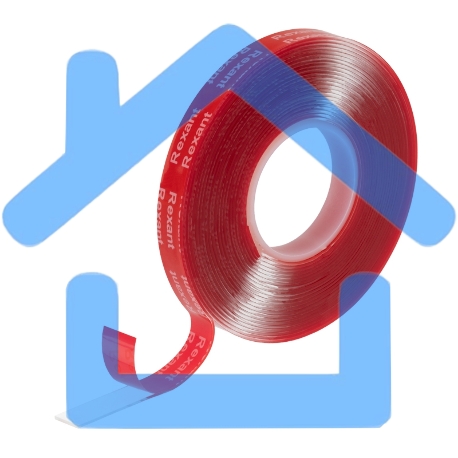 Лента клейкая двухсторонняя прозрачная, на VHB акриловой основе, 10 мм х 5 м Rexant-1