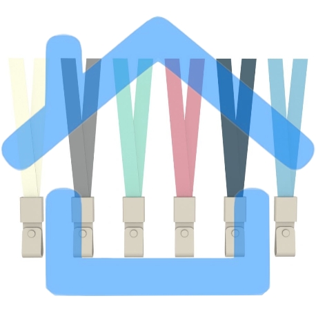 Шнур для пропуска Deli 8352l-blue 45х1см нейлон голубой (упак.:12шт) пластиковый пакет