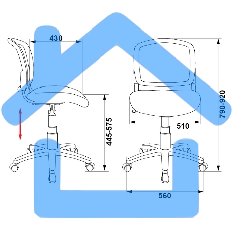 Кресло компьютерное Бюрократ CH-296/DG/15-48 темно-серый, сиденье серый 15-48, спинка сетка-15