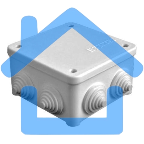 Коробка распр. ОП 85х85х45 7 выходов 3 гермоввода IP54 крышка на винтах сер. Epplast 130112