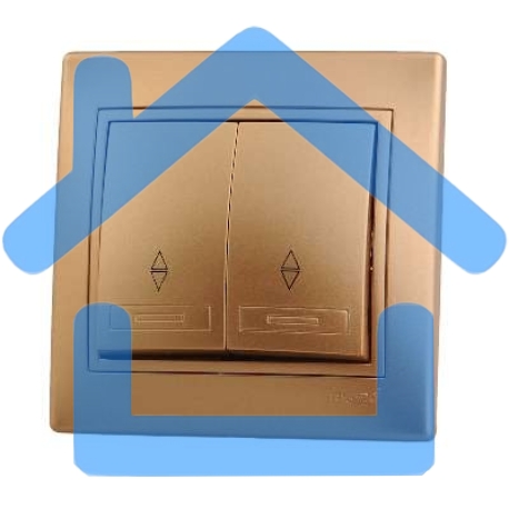 Выключатель проходной 2-кл. СП Мира 10А IP20 метал. зол. LEZARD 701-1313-106