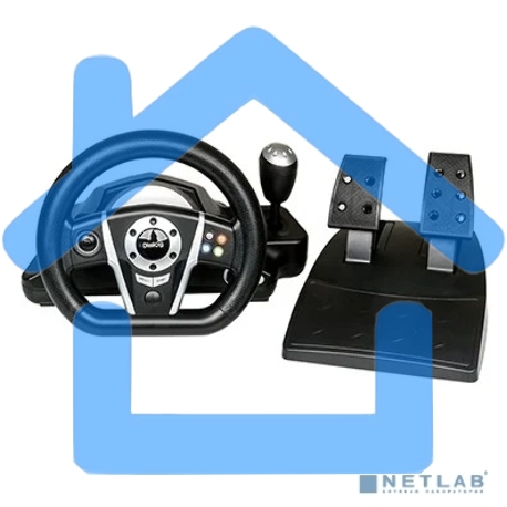 Игровой руль Dialog GW-235VR GranTourismo- вибро, 2педали+рычаг, PC USB/PS4&3/XB1&360/Android/Switch-1