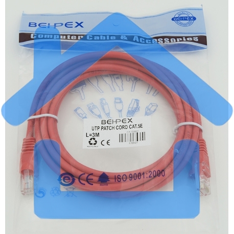 Патч-корд molded 5E Copper 3m красный-1