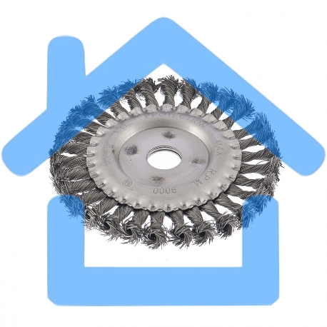 Щетка для УШМ Сибртех 150 мм, посадка 22,2 мм, Плоская, крученая проволока 0,5 мм 746347-2