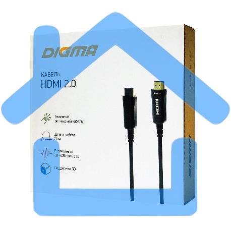 Кабель аудио-видео Digma HDMI 2.0 AOC HDMI (m)/HDMI (m) 20м. позолоченные контакты черный-2