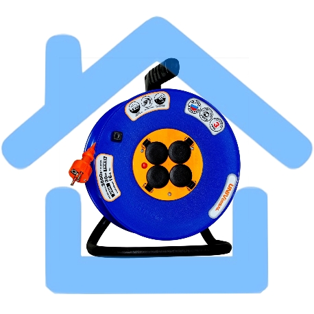 Удлинитель катушка UNIVersal ВЕМ-250 IP-44 термо ПВС 3*1,5 4гнезда 50мс заземлением