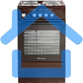 Плита электрическая De Luxe 5004.18э-014 коричневый, конфорок 4 шт, духовка 43 л, 50 см x 85 см x 50 см