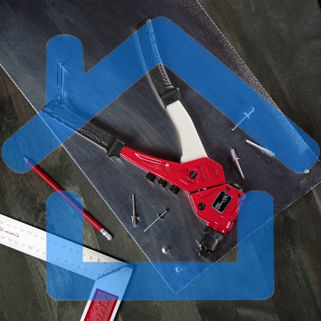 Заклепочник литой Matrix, поворотный, 290 мм, 0-360 заклепки 2,4-3,2-4,0-4,8 мм/, PRO 40547-8