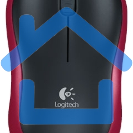 Мышь беспроводная Logitech M185, красный, 1000 dpi, радиоканал, USB, кнопки - 3-3