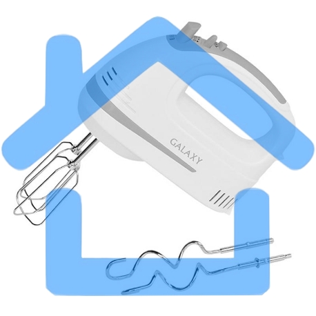 Миксер электрический Galaxy GL 2209, белый, ручной, 300 Вт, 5 скоростей + режим 