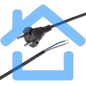 Шнур электрический с вилкой ПВС 2х0,75 мм2 1,5м черный Rexant