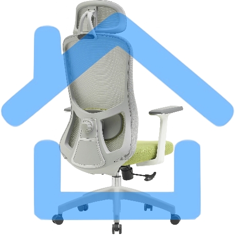 Кресло компьютерное Cactus CS-GMC515-GYGN серый, сиденье салатовый, сетка/ткань, с подголов. крестов. пластик, пластик серый-3