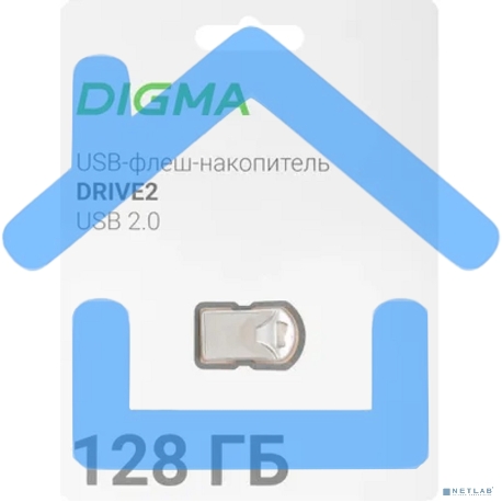 Флешка USB Digma R/W 128Gb DRIVE2 DGFUM128A20SR USB 2.0 серебристый-2