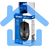 Мышь проводная SVEN RX-30 черный, 1000 dpi, USB, кнопки - 3