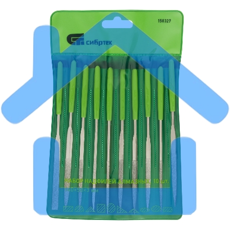 Набор надфилей алмазных, 140х50х3, 10 шт. Сибртех-2