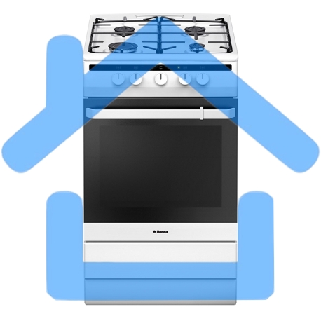 Плита газовая Hansa FCGW51001 белый, конфорок 4 шт, духовка 56 л, 50 см x 85 см x 60 см-7