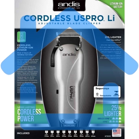 Машинка для стрижки Andis usPRO Li LCL черный (насадок в компл:9шт)