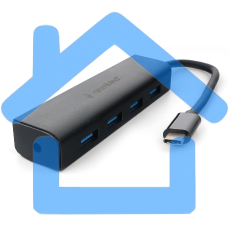 Концентратор USB 3.0 Gembird UHB-C364, 4 порта, Type-C, с доп питанием-2