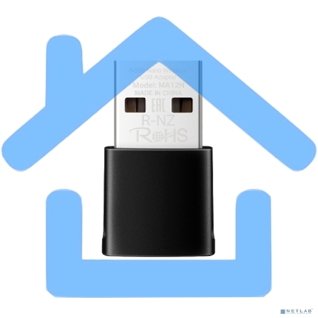Сверхкомпактный USB-адаптер Mercusys MA12N с поддержкой Wi-Fi N300-1