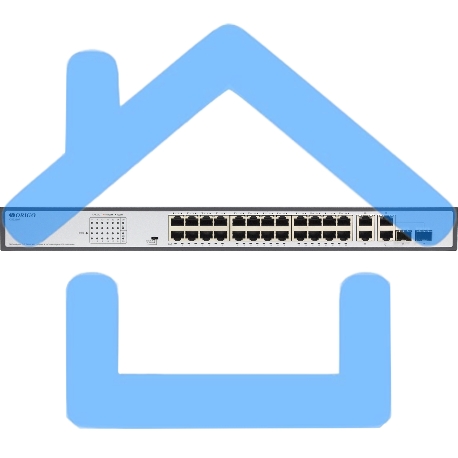 Неуправляемый PoE-коммутатор ORIGO Unmanaged Switch 26x1000Base-T (24x1000Base-T PoE), 2xCombo 1000Base-T/SFP, PoE Budget 370W, Long-range PoE up to 250m, 19
