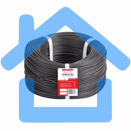 Провод ПГВА Rexant 1х0.75 мм², Cu, черный, бухта 200 м-1
