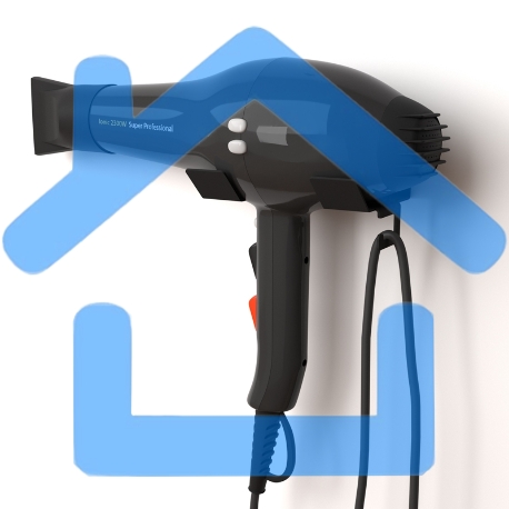 Держатель для хранения фена с креплением для сетевого кабеля, черный Rexant-1